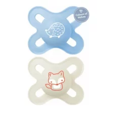 Mam Ορθοδοντικές Πιπίλες Σιλικόνης Start για 0-2 μηνών Μπλε-Μπεζ 2 τεμάχια